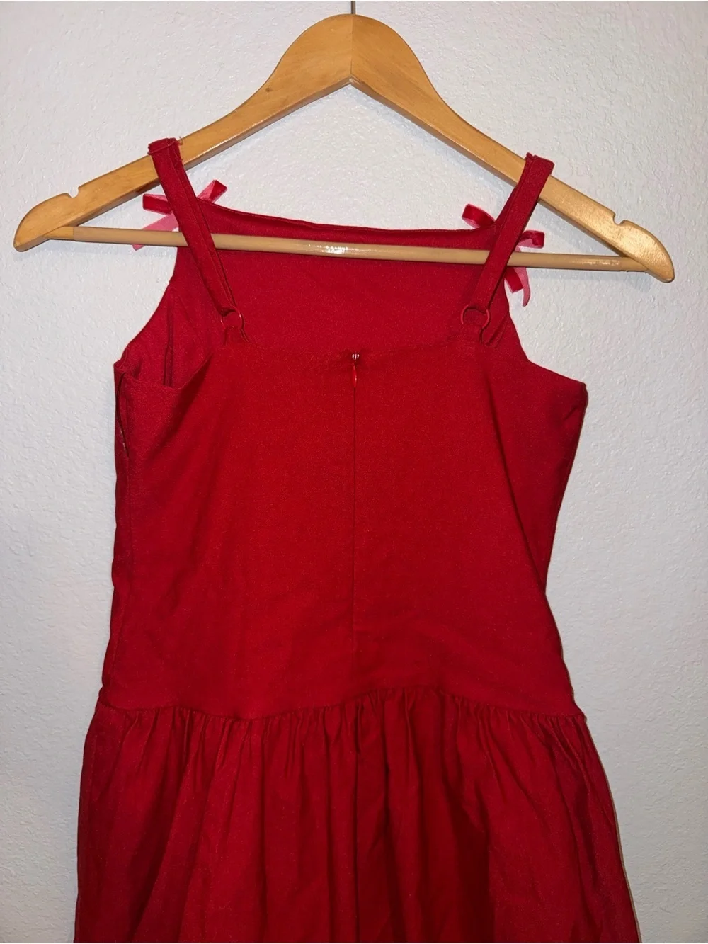 Art Class Red Girls' Bubble Dress with Shoulder Bows Large (10/12)